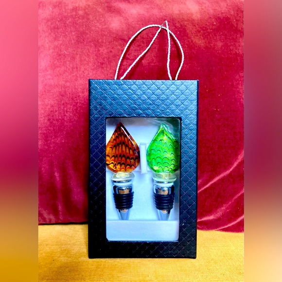 Glass Wine Stopper Gift Set - Picture 1 of 5